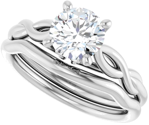 Sužadėtuvių Žiedas „Solitaire“ 585 Baltojo Aukso Round 6.5mm (10)