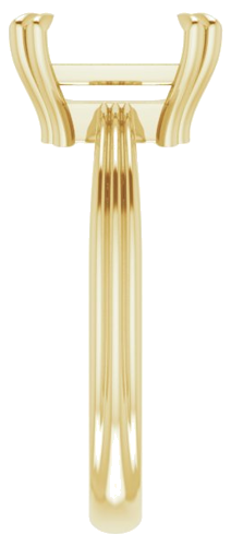 14K Yellow 9x7 mm Emerald Solitaire Engagement Ring Mounting (4)