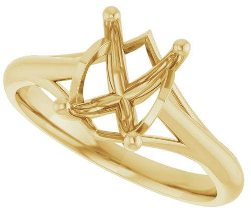 Sužadėtuvių Žiedas „Solitaire“ 585 Geltonojo Aukso Emerald 8mm x 6mm (5)