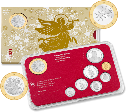 2021 Switzerland (Helvetia Angel) BU Francs coin set (2)