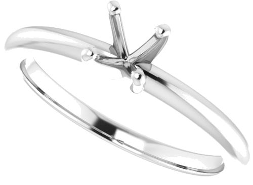 14K White  4.8 mm Round Solitaire Engagement Ring Mounting (5)