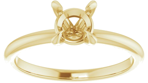 10K Yellow  6 mm Round Solitaire Engagement Ring Mounting (3)