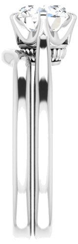 Sužadėtuvių Žiedas „Solitaire“ 585 Baltojo Aukso Round 7mm (9)