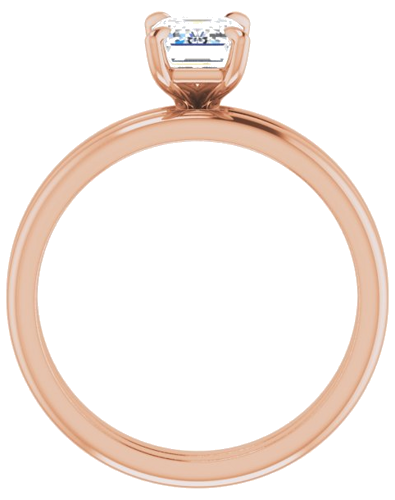 Sužadėtuvių Žiedas „Solitaire“ 585 Rožinis Aukso Emerald 7mm x 5mm (7)