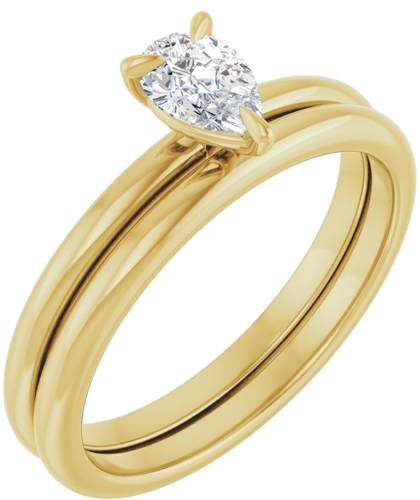 14K Yellow  6x4 mm Pear Solitaire Engagement Ring Mounting (6)