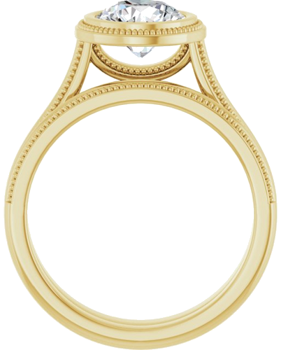 14K Yellow 7 mm Round Solitaire Engagement Ring Mounting (7)