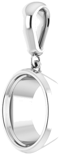 14K White  10x8 mm Oval Pendant Mounting (2)