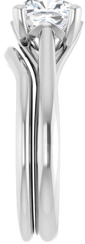 Sužadėtuvių Žiedas „Solitaire“ 585 Baltojo Aukso Cushion 7mm (9)