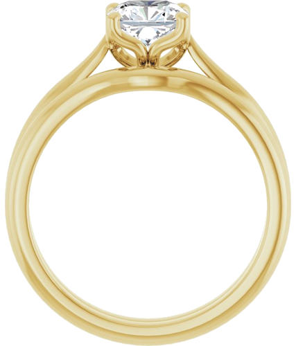 14K Yellow  6 mm Cushion Solitaire Engagement Ring Mounting (7)