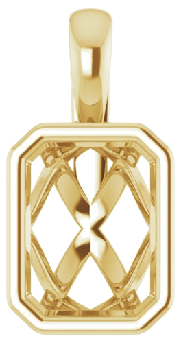 Pakabukas „Solitaire“ 585 Geltonojo Aukso Emerald 8mm x 6mm (1)