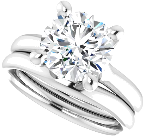 Sužadėtuvių Žiedas „Solitaire“ 14k white gold Round 9mm (10)