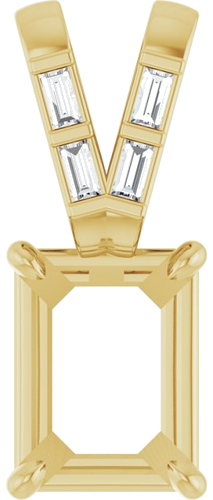 Pakabukas „Accented“ 585 Geltonojo Aukso Emerald 8mm x 6mm (1)