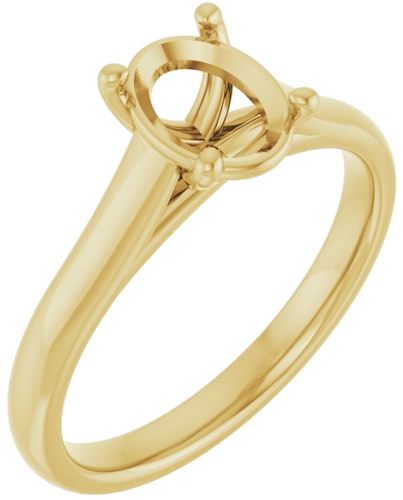 Sužadėtuvių Žiedas „Solitaire“ 14k yellow gold Oval 8mm x 6mm (1)