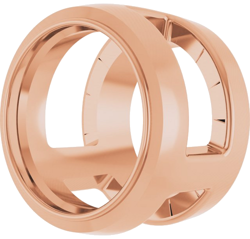 Pakabukas „Round Bezel-Set Slide“ 585 Rožinis Aukso Round 5.8mm (2)