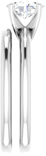 Sužadėtuvių Žiedas „Solitaire“ 585 Baltojo Aukso Oval 7mm x 5mm (9)