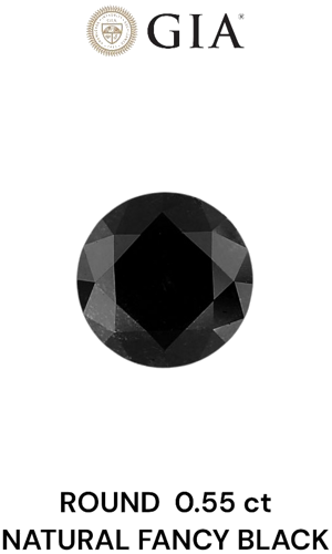 0.55 carat Fancy Black-VVS2 Excellent cut Natūralus Round Deimantas (1)