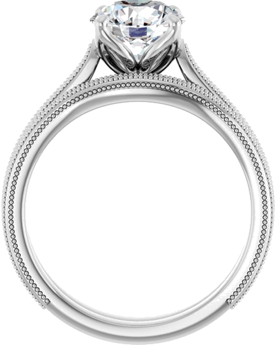 Sužadėtuvių Žiedas „Solitaire“ 14k white gold Round 7.4mm (7)
