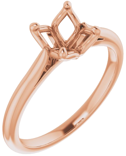 Sužadėtuvių Žiedas „Solitaire“ 585 Rožinis Aukso Round 7mm (1)