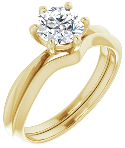 14K Yellow 6.5 mm Round 6-Prong Engagement Ring Mounting (6)