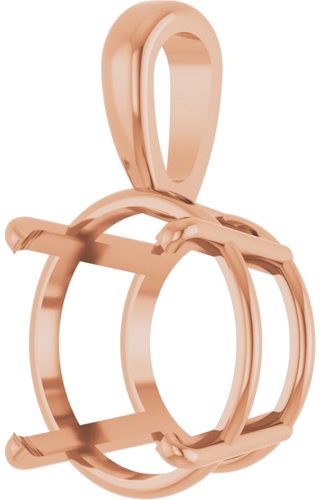 14K Rose 14 mm Round 4-Prong Pendant Mounting (2)