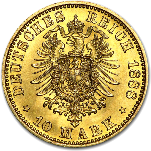 10 Marks gold coin Friedrich III (1888), German Empire (2)