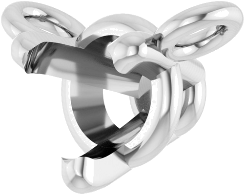 14K White 3.5 mm Round 3-Prong Necklace Center (2)