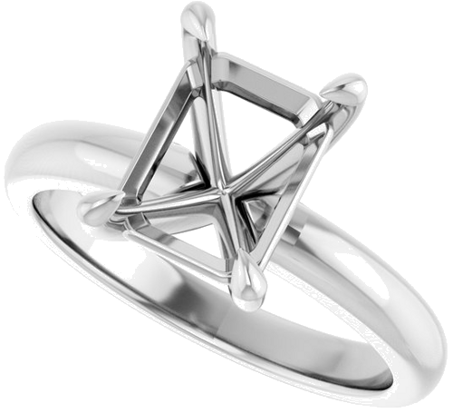 Sužadėtuvių Žiedas „Solitaire“ 585 Baltojo Aukso Emerald 9mm x 7mm (5)