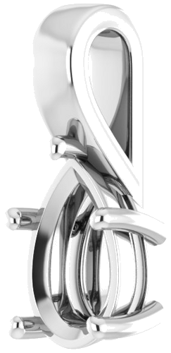 Sterling Silver 12x8 mm Pear Pendant Mounting (2)