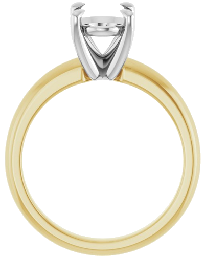 14K Yellow White 9x7 mm Oval Solitaire Engagement Ring Mounting (2)