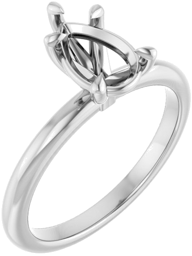 Sužadėtuvių Žiedas 585 Baltojo Aukso Pear Shape 9mm x 6mm (1)