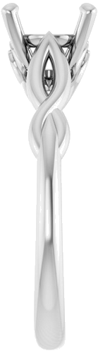 14K White  7.4 mm Round Solitaire Engagement Ring Mounting (4)