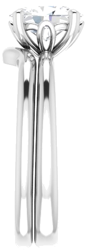 Sužadėtuvių Žiedas „Solitaire“ 585 Baltojo Aukso Oval 8mm x 6mm (9)