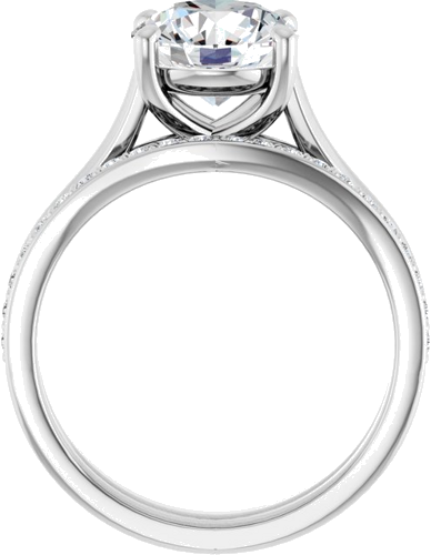 14K White 8.2 mm Round Solitaire Engagement Ring Mounting (7)