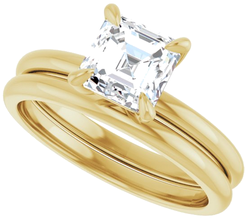 Sužadėtuvių Žiedas „Solitaire“ 585 Geltonojo Aukso Asscher 6mm (10)