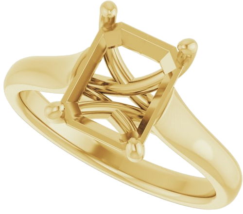 Sužadėtuvių Žiedas „Solitaire“ 585 Geltonojo Aukso Emerald 9mm x 7mm (5)