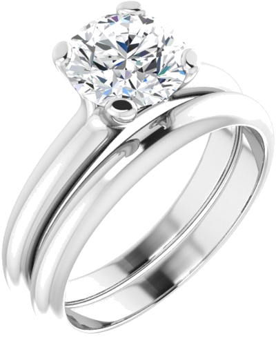 14K White 7.4 mm Round Solitaire Engagement Ring Mounting (4)