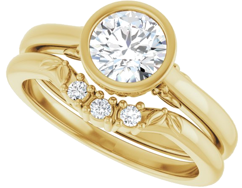 14K Yellow 6 mm Round Solitaire Engagement Ring Mounting (10)