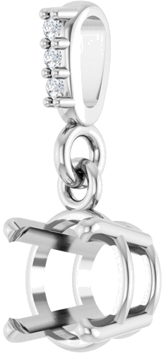 Pakabukas „Accented“ 585 Baltojo Aukso Round 6mm (2)