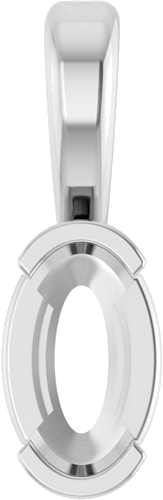 14K White 5x3 mm Oval Solitaire Pendant Mounting (1)