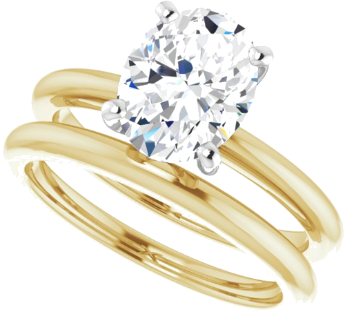 18K Yellow   Platinum  9x7 mm Oval Solitaire Engagement Ring Mounting (10)