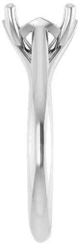 14K White 9x7 mm Oval Solitaire Engagement Ring Mounting (4)