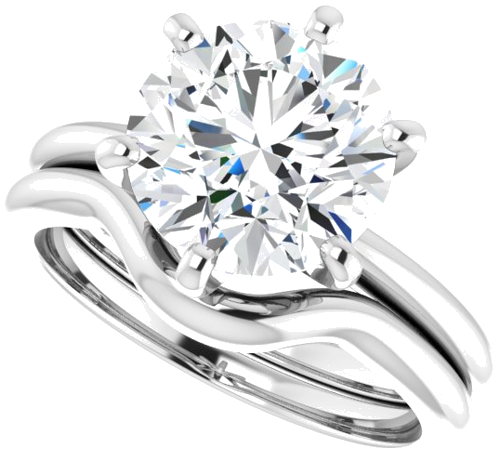 10K White  9.4 mm Round Solitaire Engagement Ring Mounting (10)