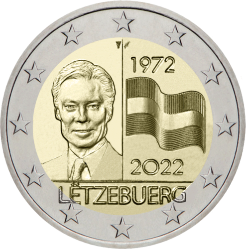 2022 Luxembourg  Flag of the Grand Duchy 2 euro coin (1)
