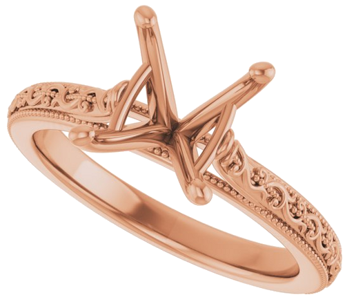 Sužadėtuvių Žiedas „Solitaire“ 585 Rožinis Aukso Oval 10mm x 8mm (5)