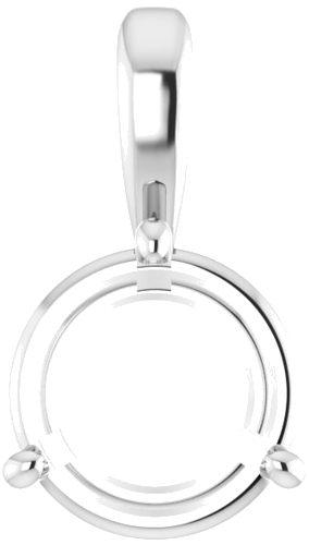 Platinum 8.5 mm Round 3-Prong Pendant Mounting (1)