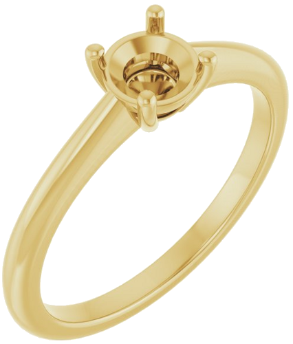 Sužadėtuvių Žiedas „Solitaire“ 585 Geltonojo Aukso Round 5.2mm (1)