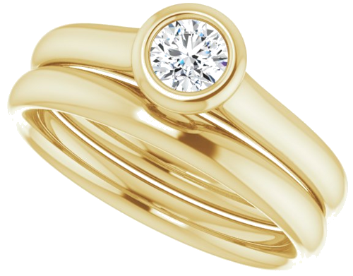 14K Yellow  4.1 mm Round Solitaire Engagement Ring Mounting (10)