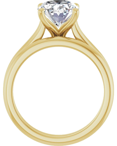 Sužadėtuvių Žiedas „Solitaire“ 585 Geltonojo Aukso Oval 10mm x 8mm (7)