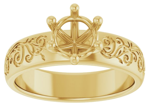 Sužadėtuvių Žiedas „Solitaire“ 585 Geltonojo Aukso Round 6.5mm (3)