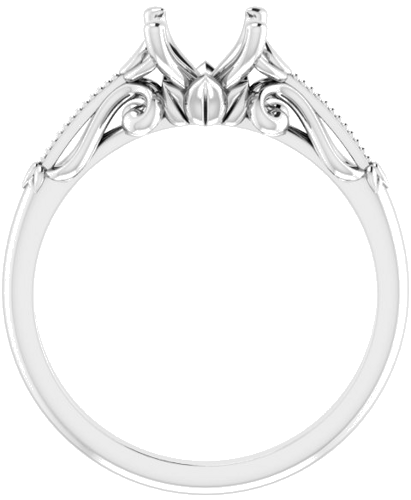 Sužadėtuvių Žiedas „Sculptural-Inspired Solitaire“ 585 Baltojo Aukso Round 6.5mm (2)